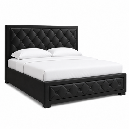 Cass - Bed, complete front three-quarter studio bed view