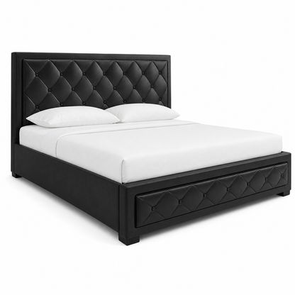 Cass - Bed, complete long-side studio bed view