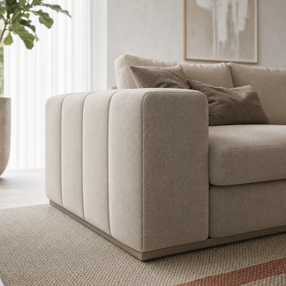 Close-up of the Cello - L shape sectional sofa's upholstery and details