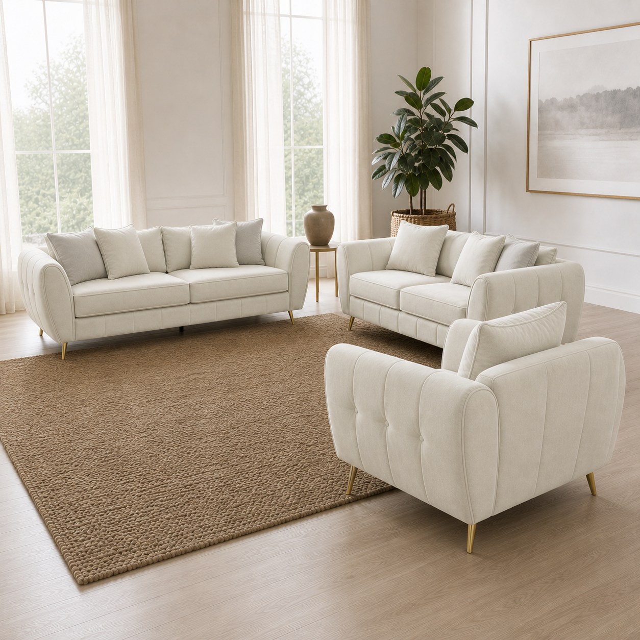 Chime - 3+2+1 Sofa Set, alternate room angle of the complete 3+2+1 sofa set
