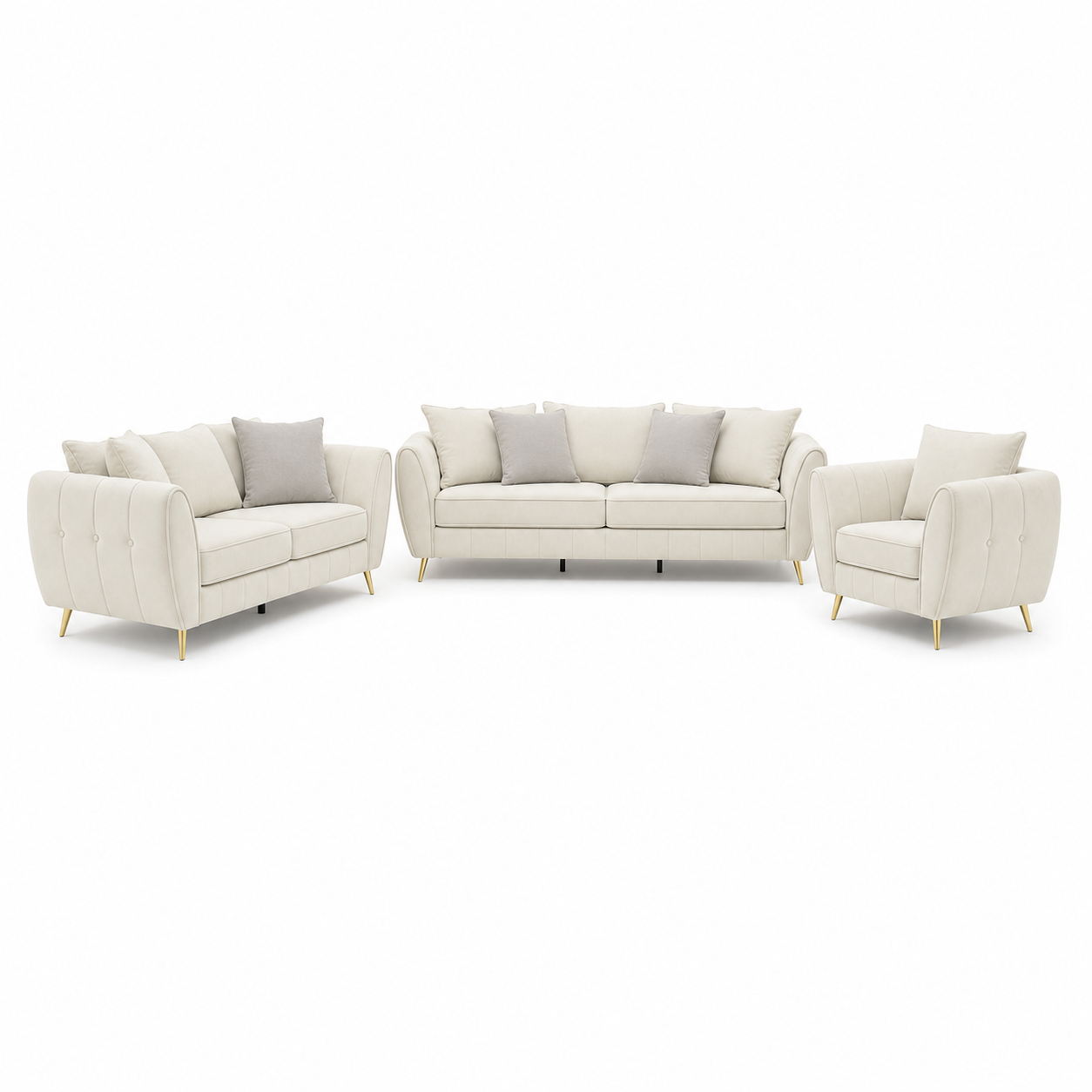 Chime - 3+2+1 Sofa Set, complete 3+2+1 sofa set front studio view
