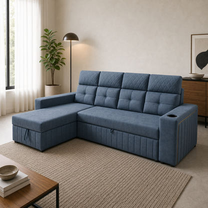 Cilan - Sofa bed, alternate closed sofa view in the identical living room