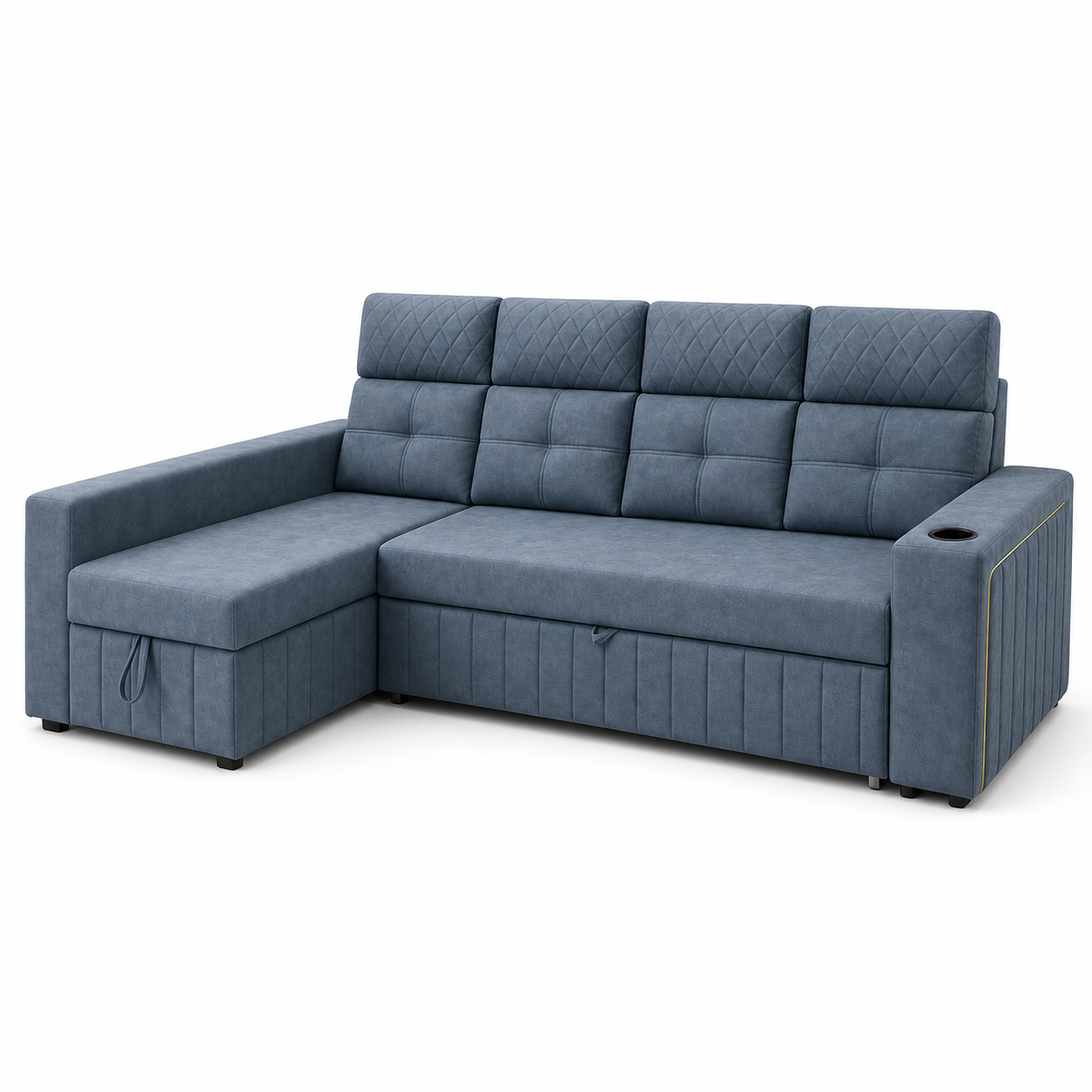 Cilan - Sofa bed, closed sofa side studio view on pure white