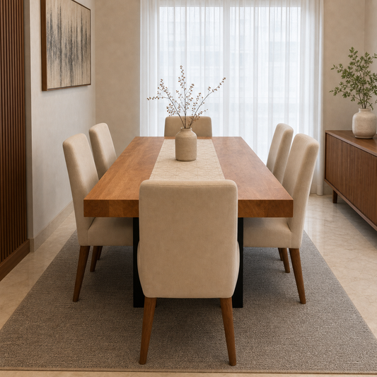 Cole - Wooden Top Dining Table, clearly different end-on dining-room view
