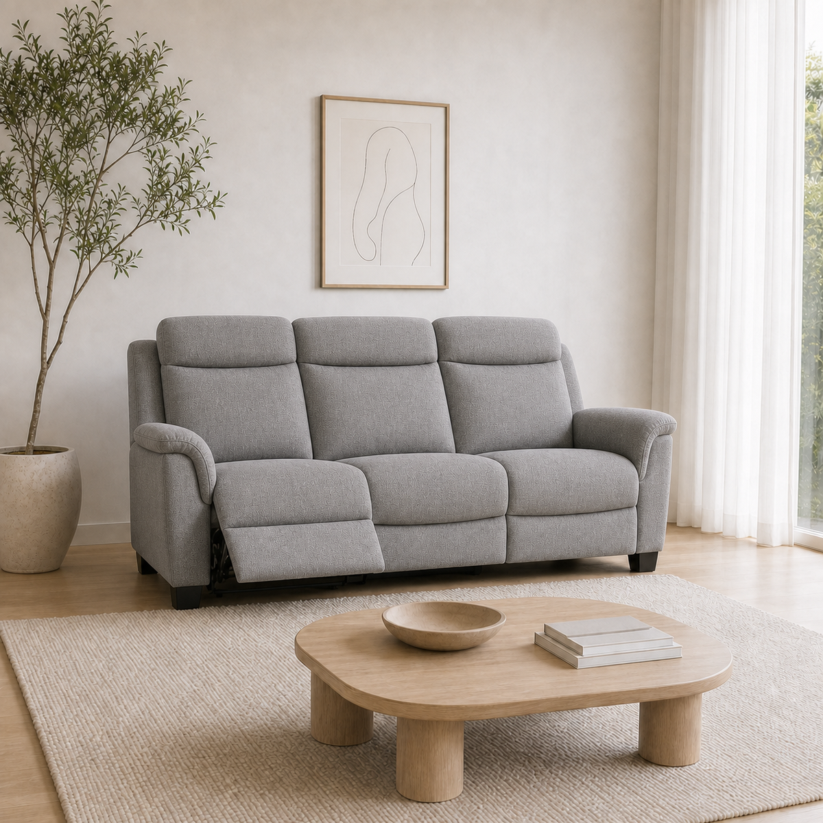 Comet Recliner 3 seater grey 01 main