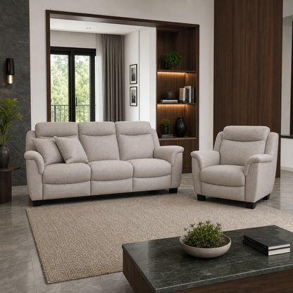 Comet Recliner complete configuration in an editorial living room