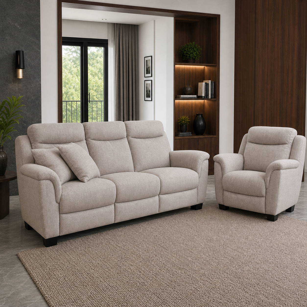 Comet Recliner upholstery and reclining detail