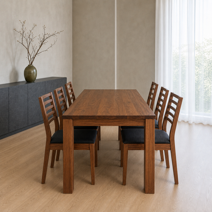 Cora - Wooden Top Dining Table, clearly different end-on dining-room view
