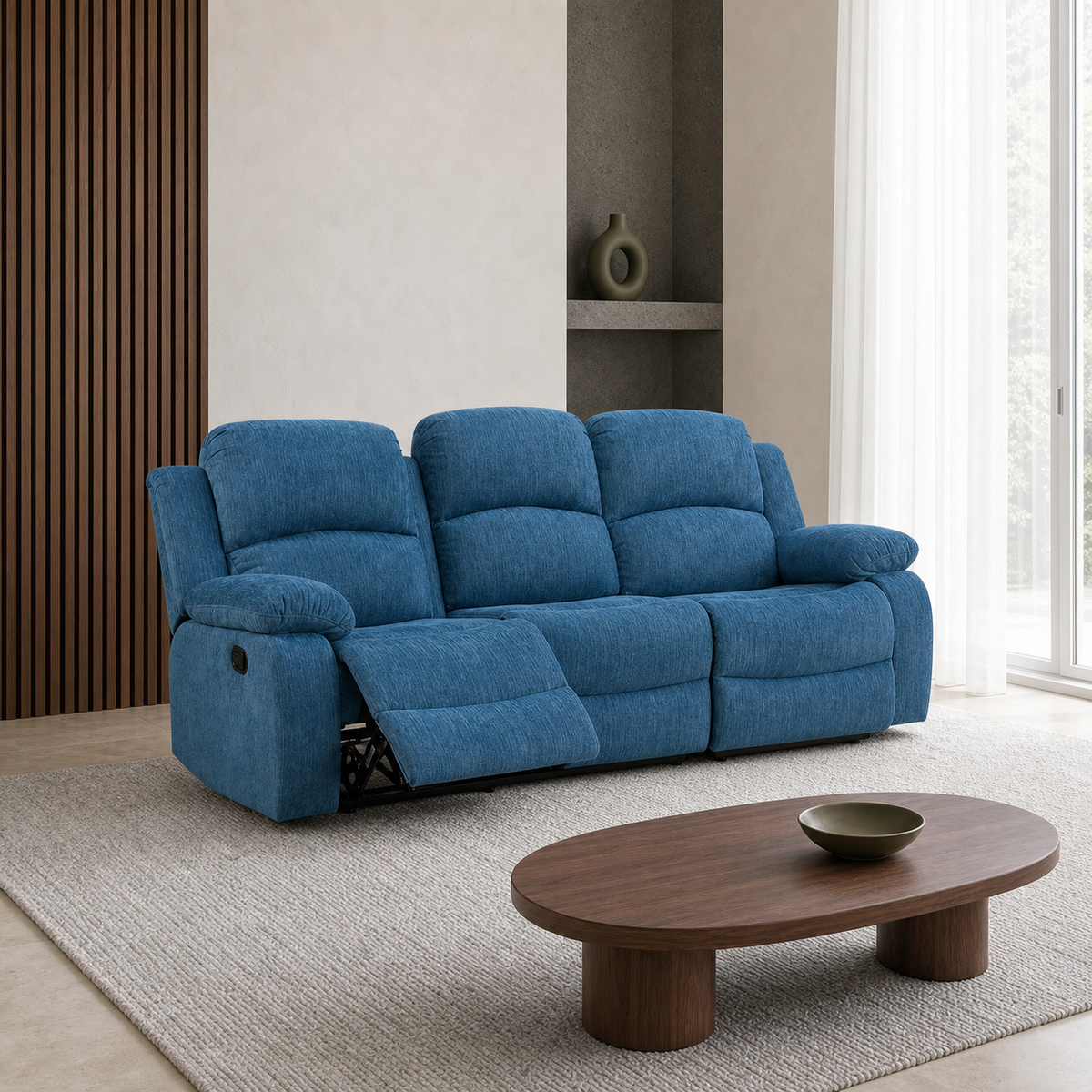 Crescent Recliner 3 seater blue 01 main