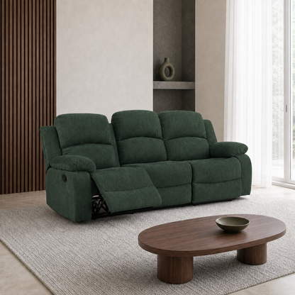 Crescent Recliner 3 seater green 01 main