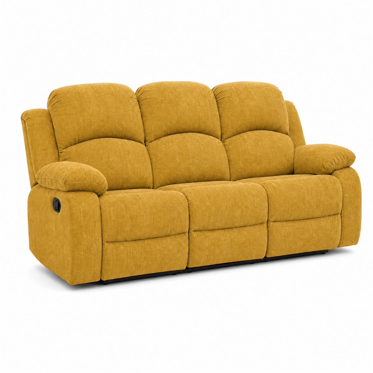 Crescent Recliner 3 seater yellow 02 white