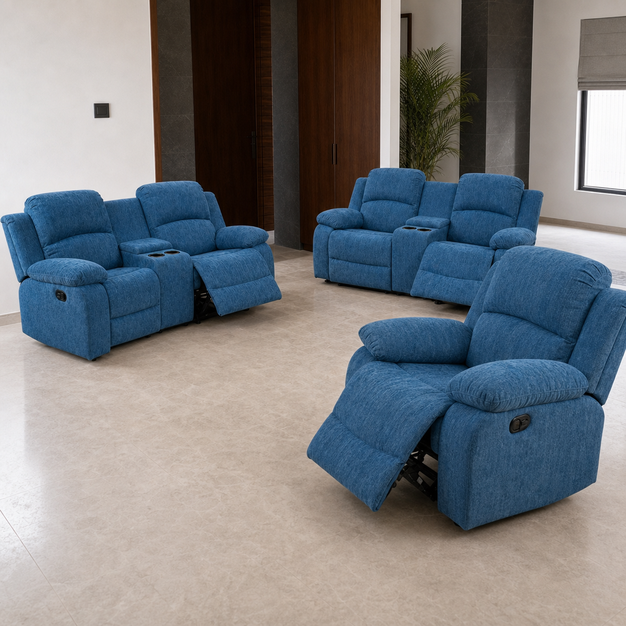 Crescent Recliner complete configuration from an alternate angle