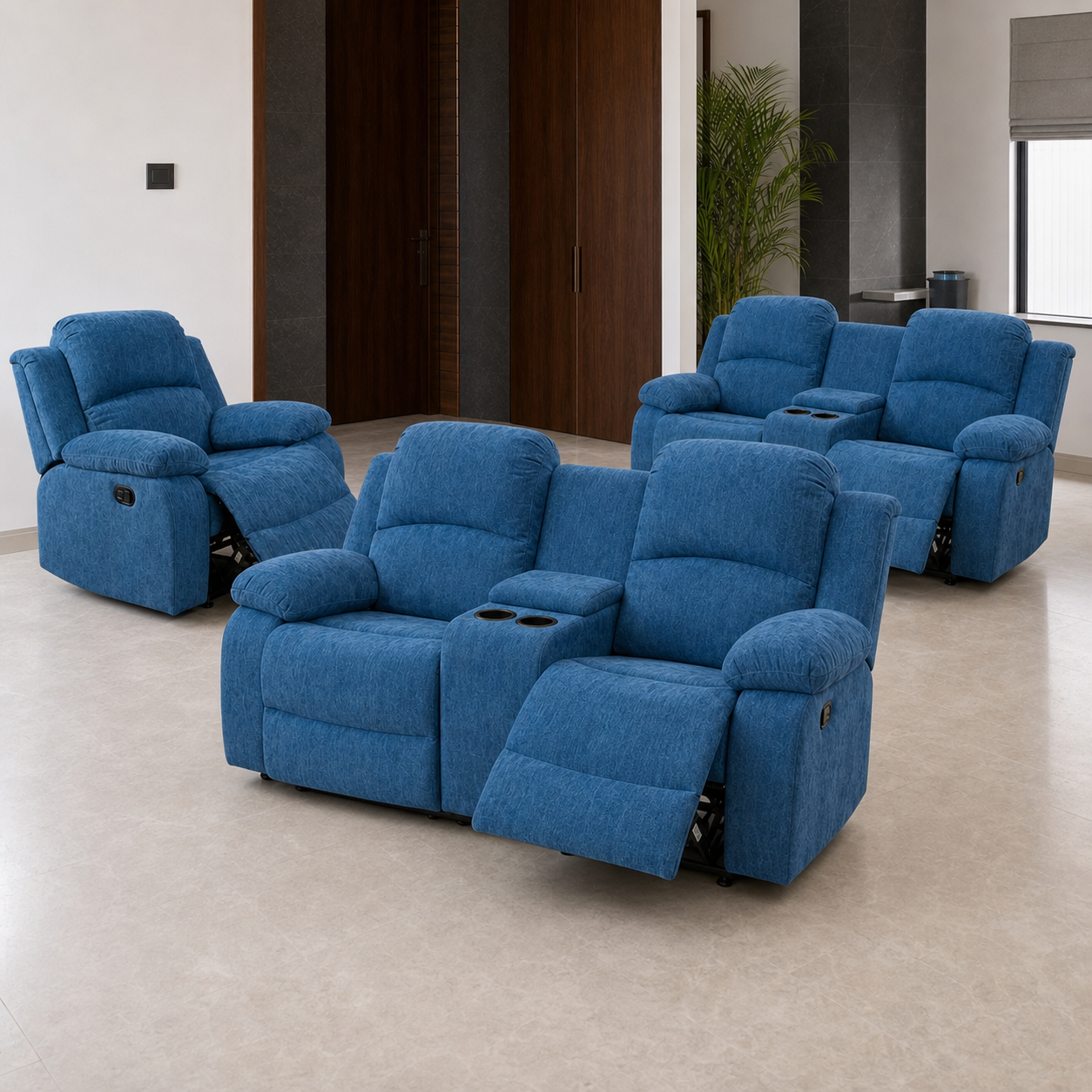 Crescent Recliner upholstery and reclining detail