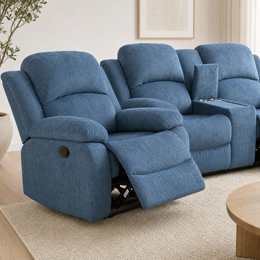 Crescent Recliner upholstery and reclining detail