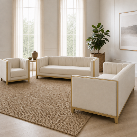 Dash - 3+2+1 Sofa Set, alternate room angle of the complete 3+2+1 sofa set