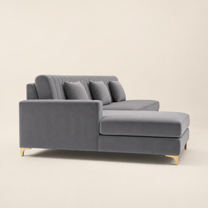 Dazzle - L shape sectional sofa, chaise-end profile studio view