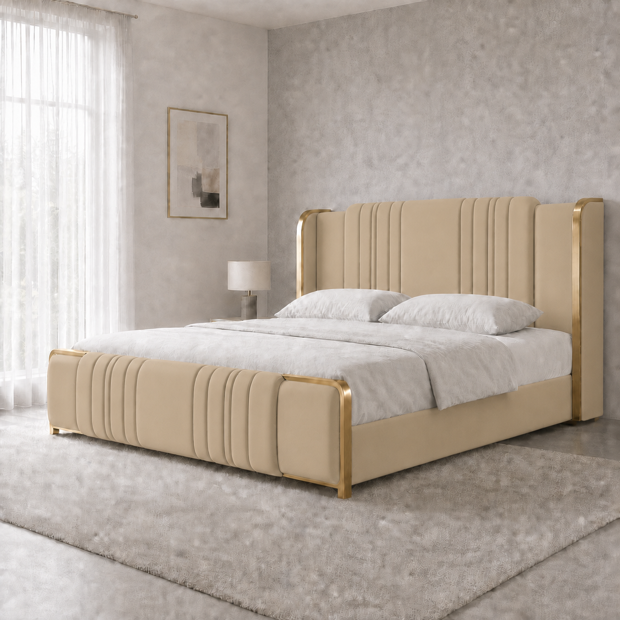 Demi - Bed Beige lifestyle view