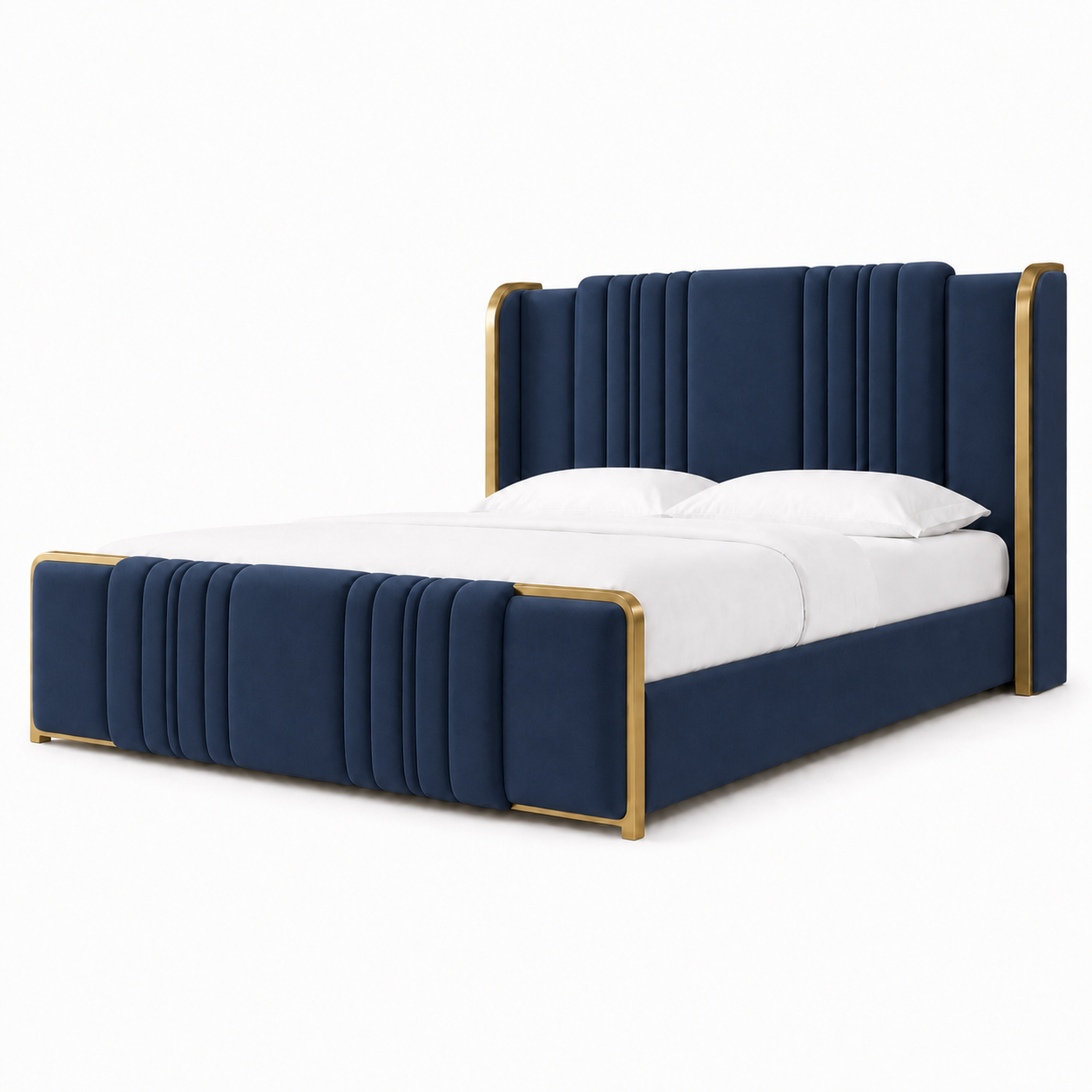 Demi - Bed Blue plain white background view