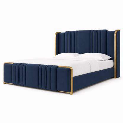 Demi - Bed Blue plain white background view