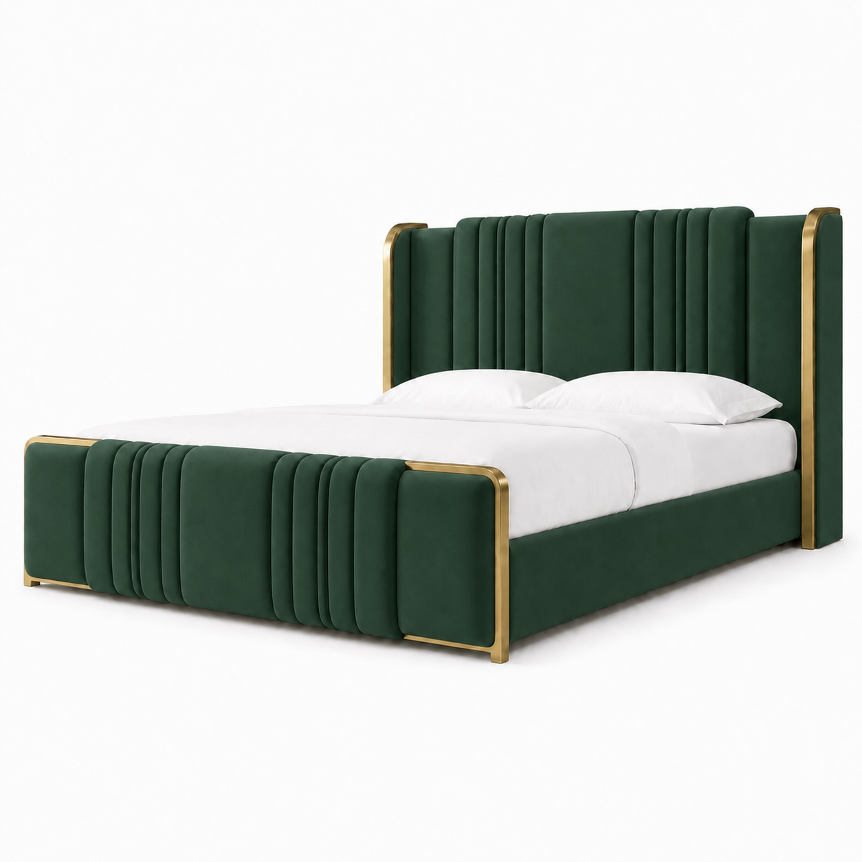 Demi - Bed Green plain white background view