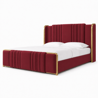 Demi - Bed Red plain white background view