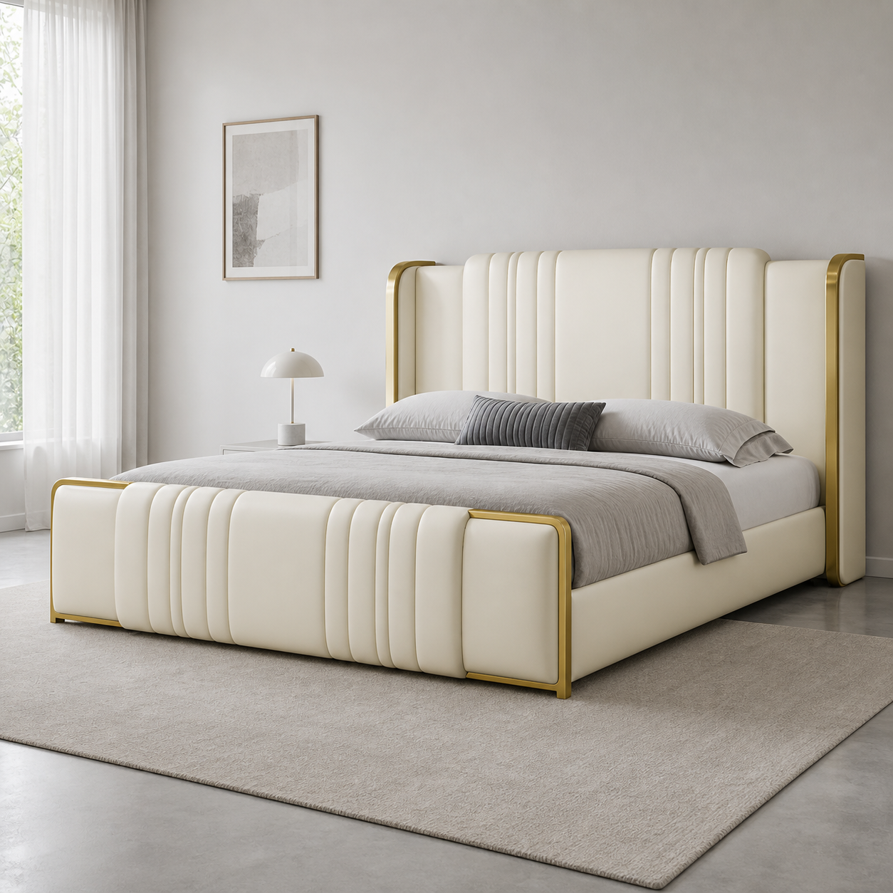 Demi - Bed, complete straight-on bed view