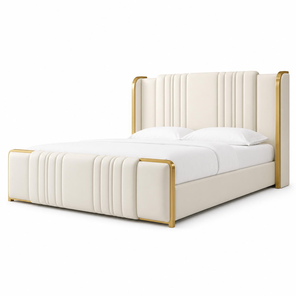 Demi - Bed, complete front three-quarter studio bed view