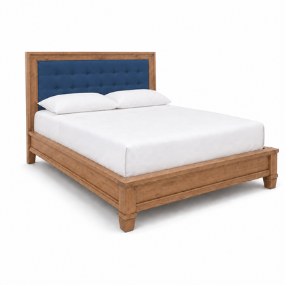 Denna - Bed Blue plain white background view