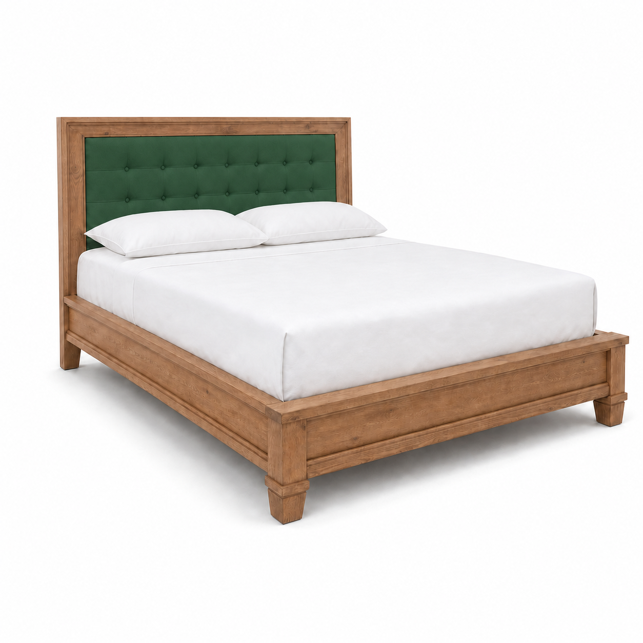 Denna - Bed Green plain white background view