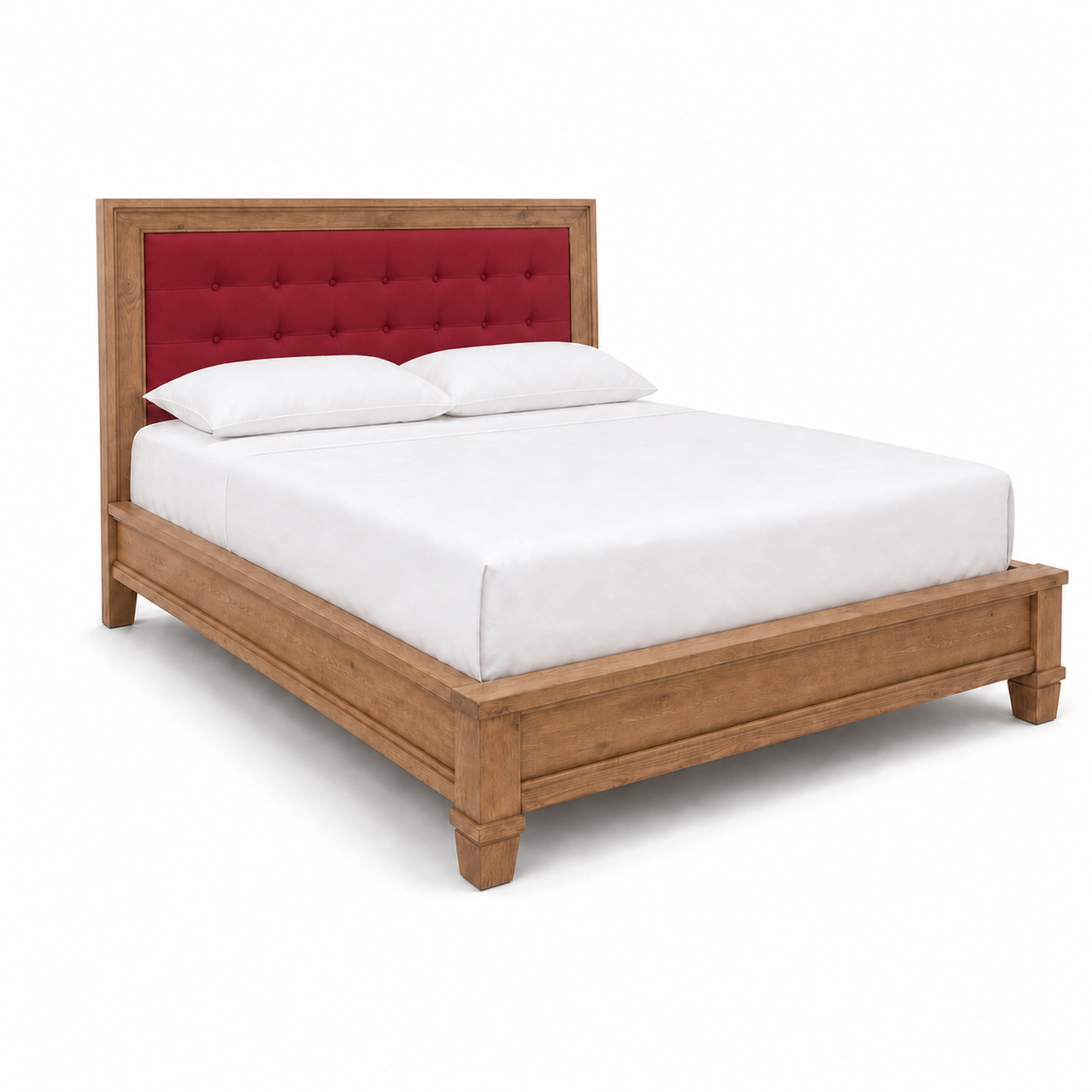 Denna - Bed Red plain white background view