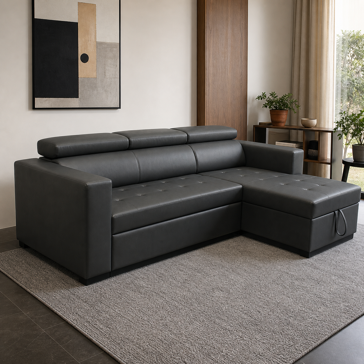Drane - Sofa bed, fully closed sofa view in the identical living room