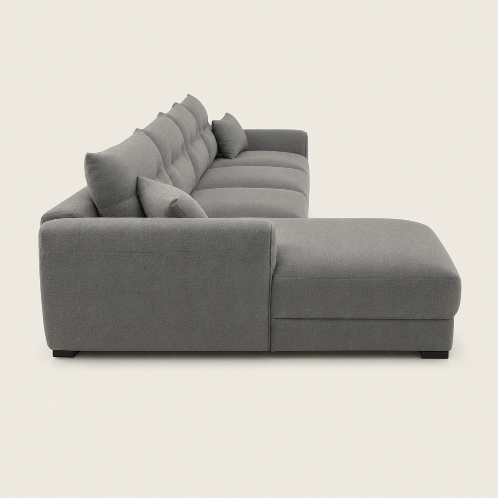 Dream - L shape sectional sofa, chaise-end profile studio view