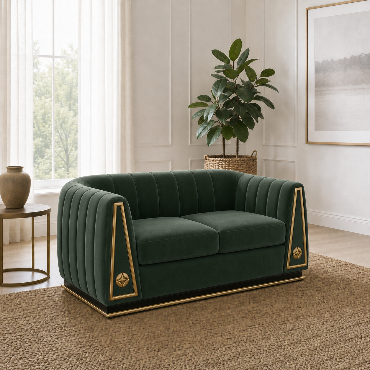 drift-3-2-1-sofa-set 2 seater green 01 room