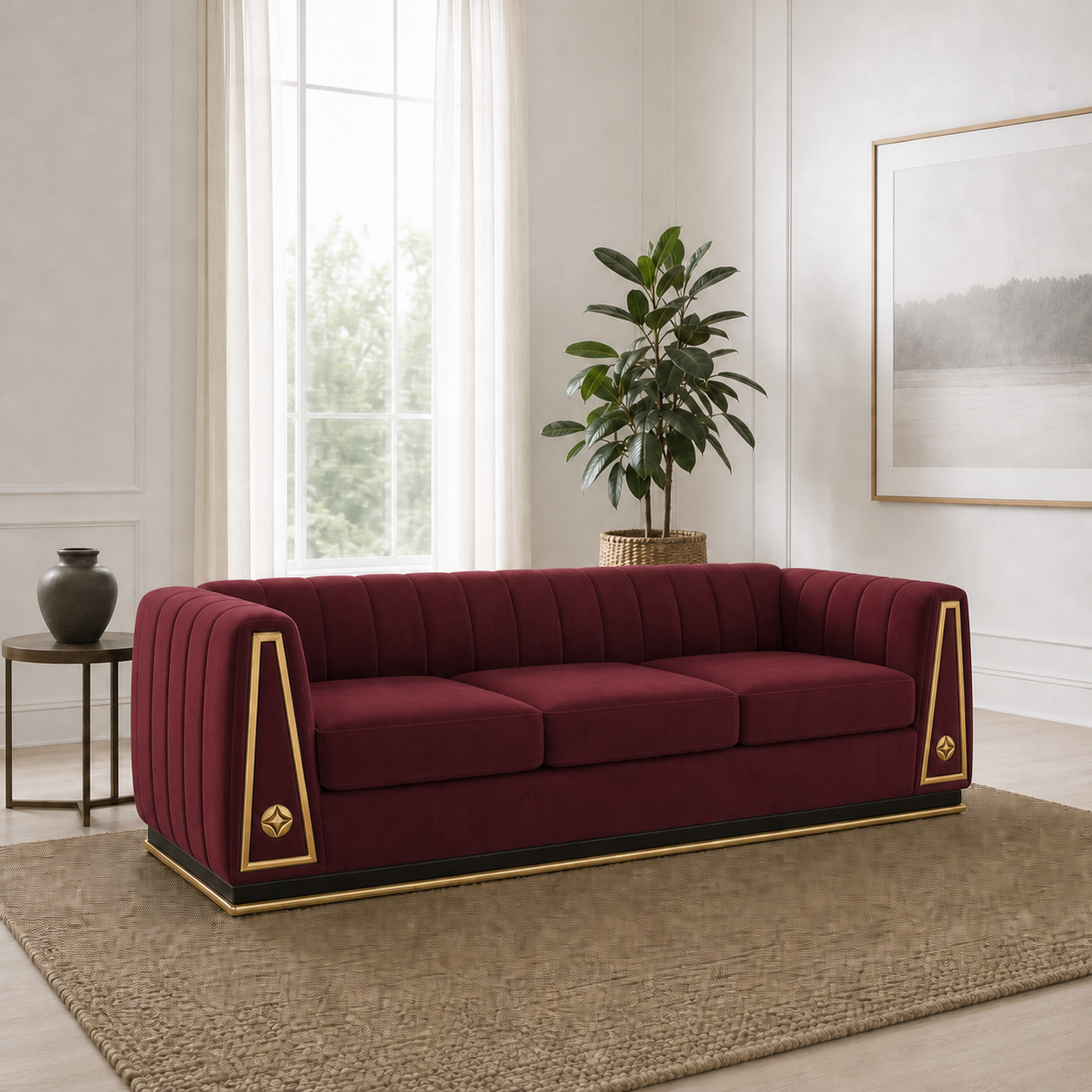 drift-3-2-1-sofa-set 3 seater red wine 01 room