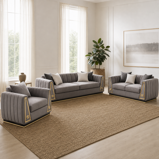 Drift - 3+2+1 Sofa Set, complete 3+2+1 sofa set in an editorial living room