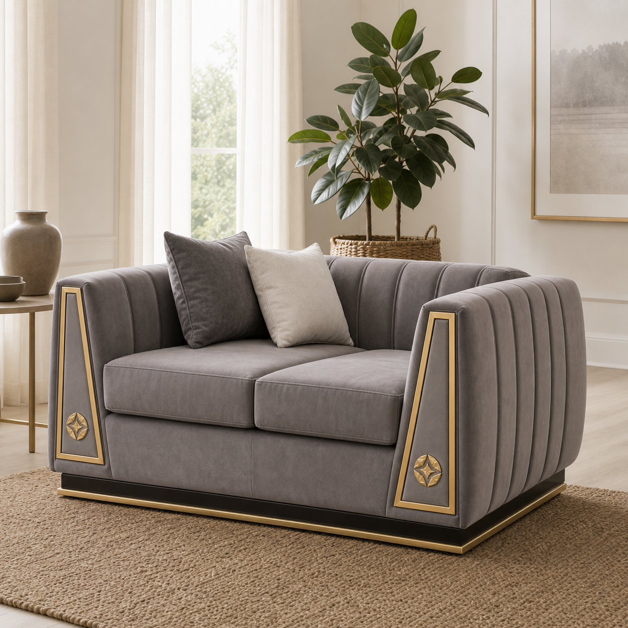 Close view of Drift - 3+2+1 Sofa Set upholstery and construction