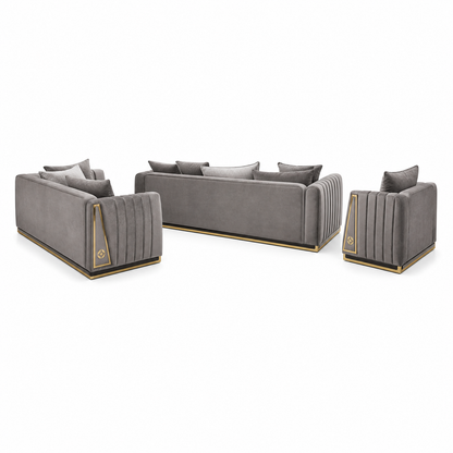 Drift - 3+2+1 Sofa Set, complete 3+2+1 sofa set side studio view