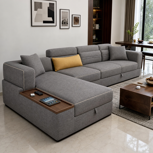 Drion - Sofa bed, alternate closed sofa view in the identical living room