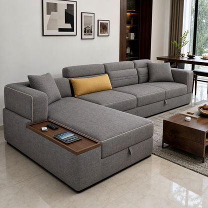 Drion - Sofa bed, alternate closed sofa view in the identical living room