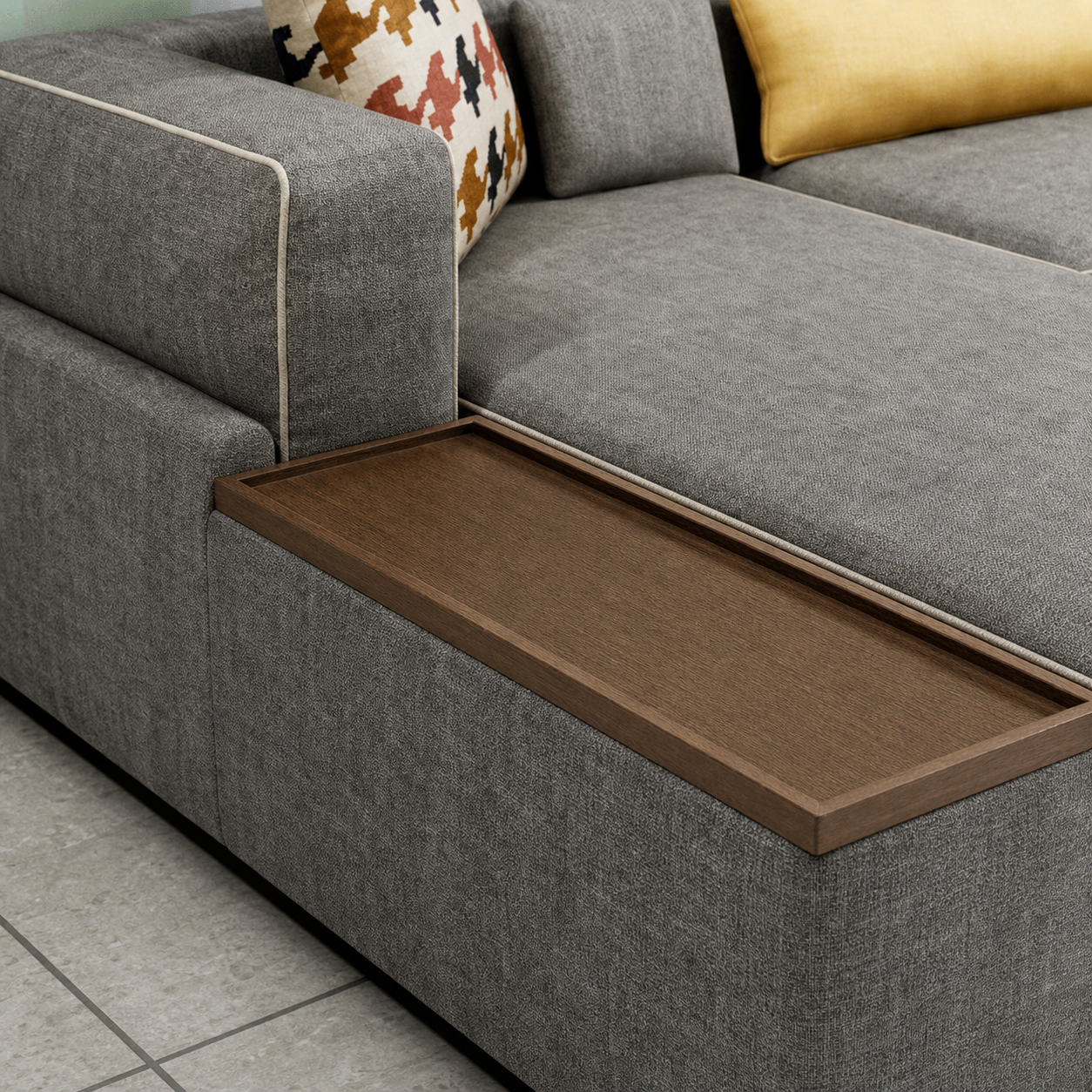 Drion - Sofa bed, source-proven closed-state construction detail