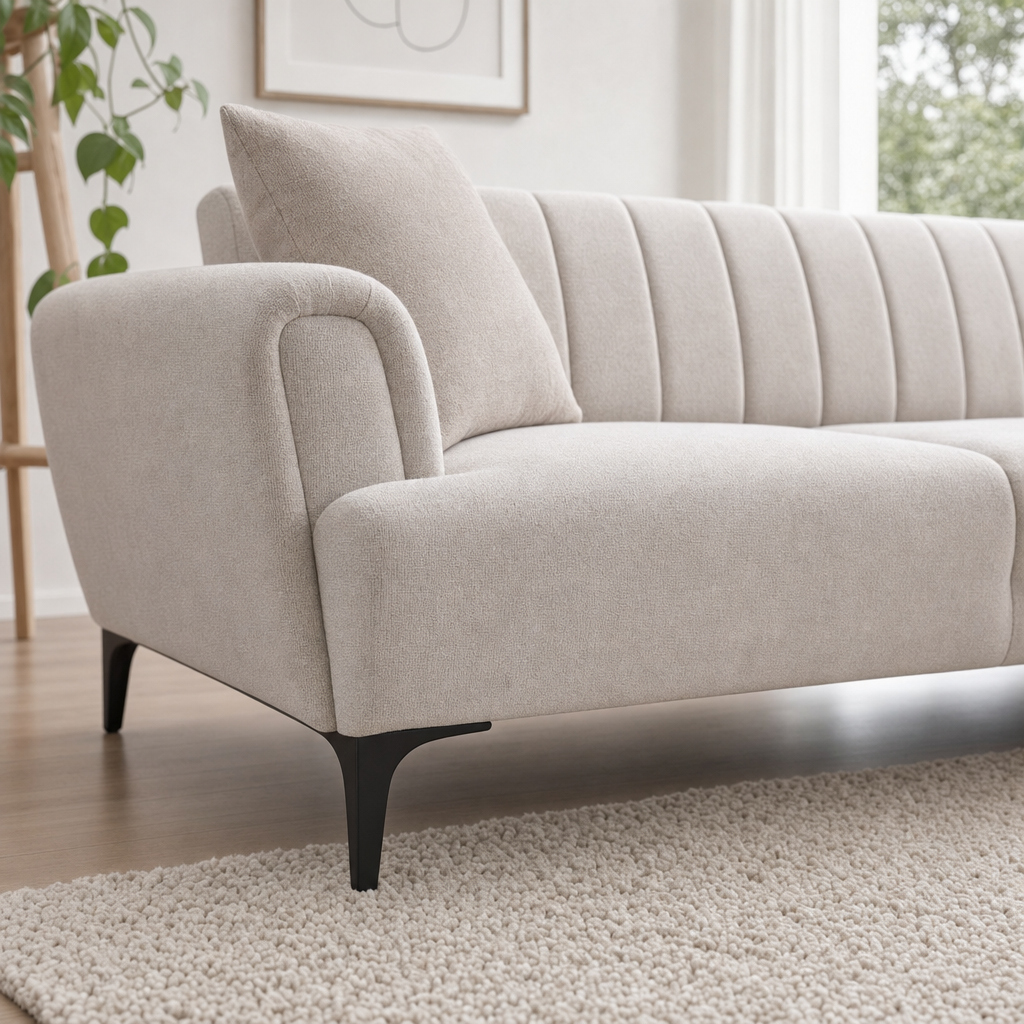 Close-up of the Dusk - L Shape Sectional Sofa's upholstery and details