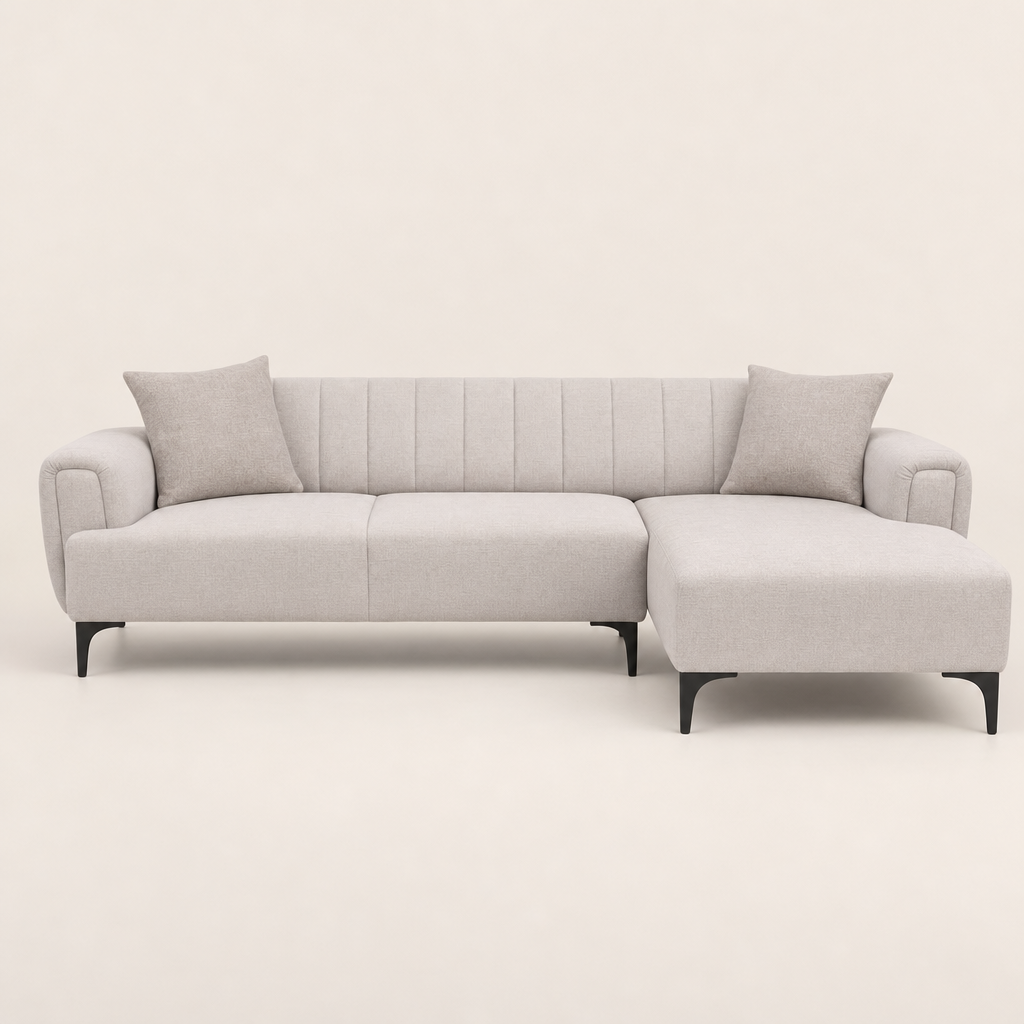 Dusk - L Shape Sectional Sofa, front studio view on neutral background