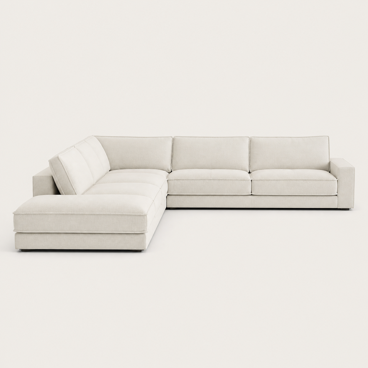 Dusk - L shape sectional sofa, sectional sofa end-profile studio view