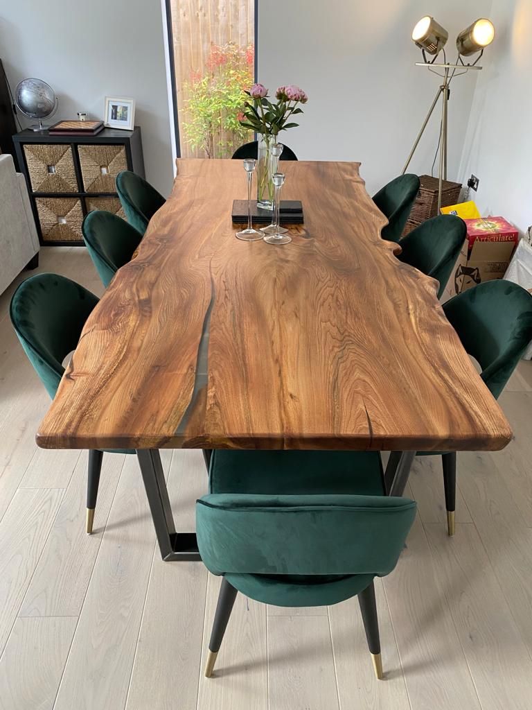 Teal - Wooden Top Dining Table