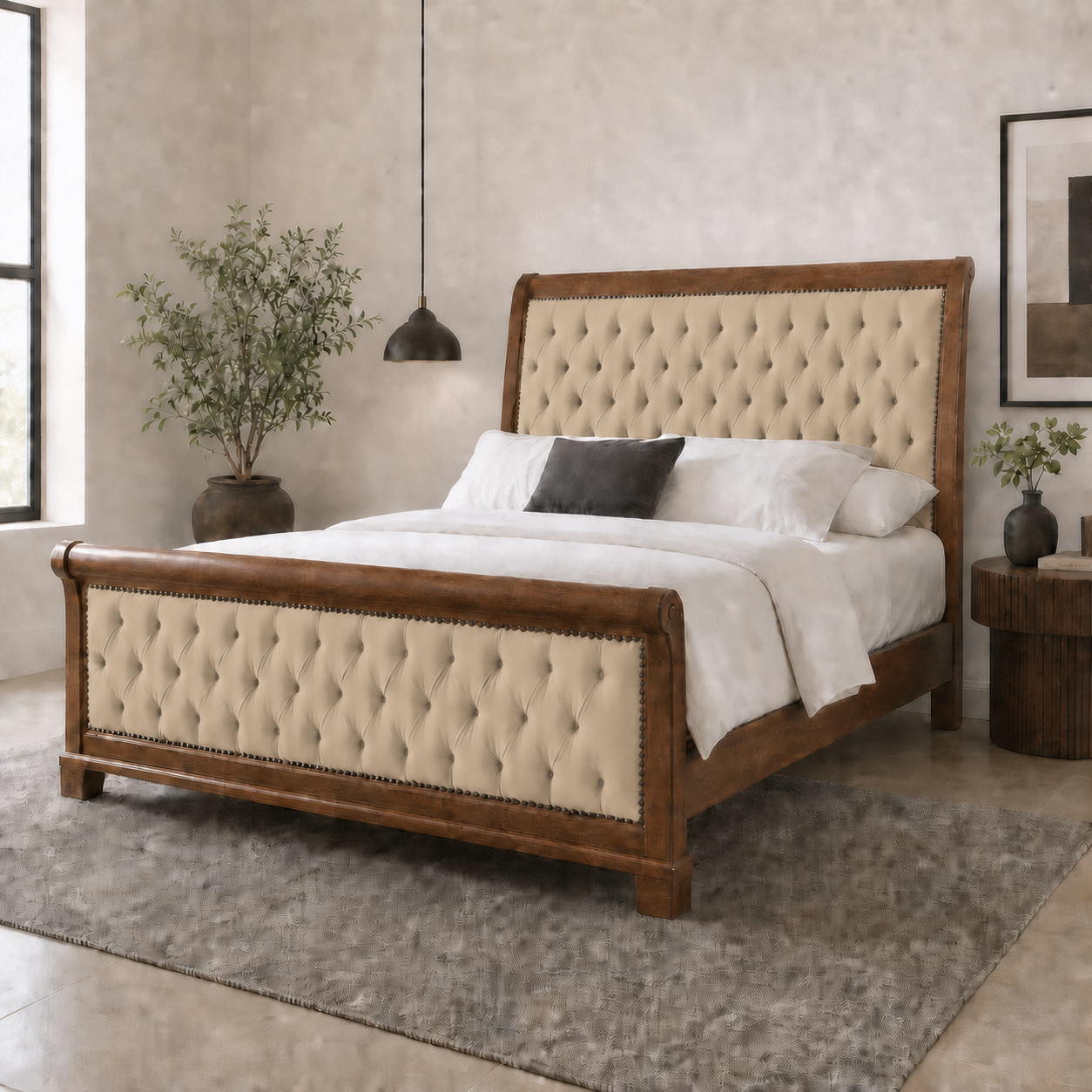 Eamon - Bed Beige lifestyle view