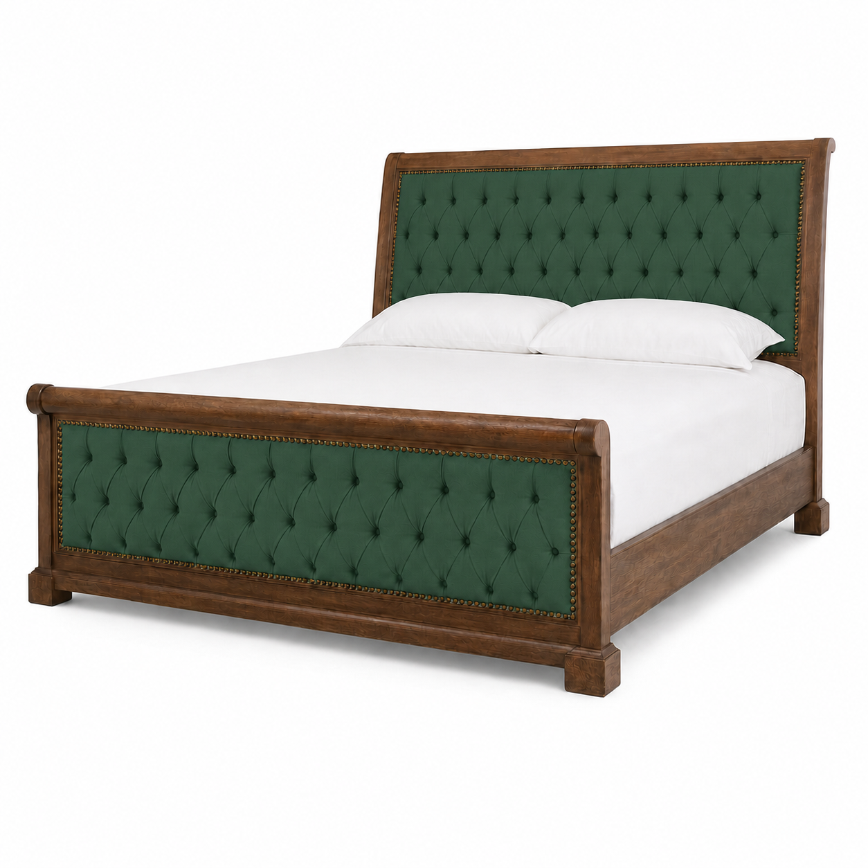 Eamon - Bed Green plain white background view