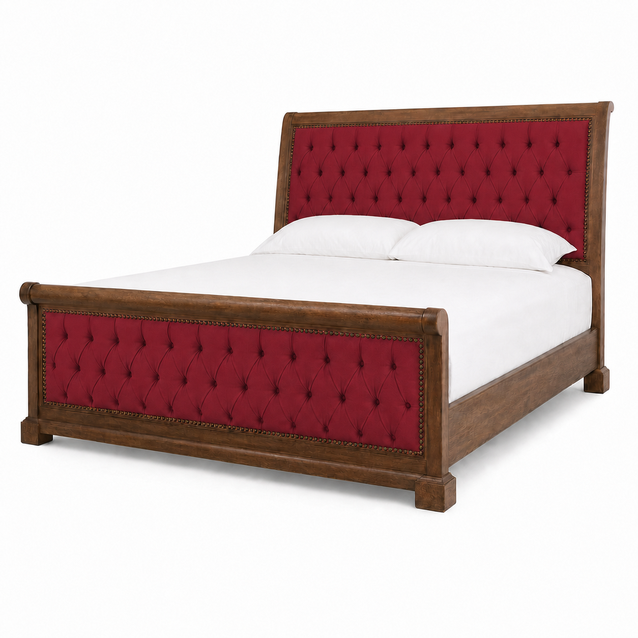 Eamon - Bed Red plain white background view
