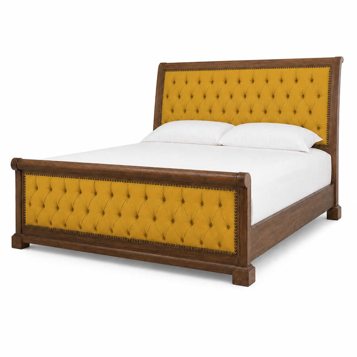 Eamon - Bed Yellow plain white background view