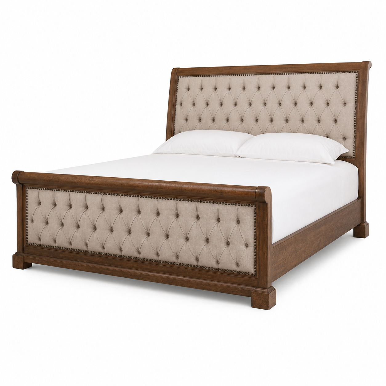 Eamon - Bed, complete front three-quarter studio bed view