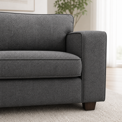 Close-up of the Echo - L shape sectional sofa's upholstery and construction details